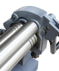 Close-up of Heavy Duty Slip Roll Machine 36 Inch Wide For Sheet Metal Curving Up To 0.06 Inch Thick Ideal For Workshops HVAC And Fabrication Shops Manual Rollers For Quick Smooth Bends