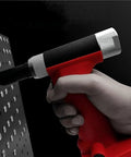 Heavy Duty Air Rivet Gun Kit For Auto Construction And Metalwork With 20mm Stroke And 2800 Kg Pulling Force Professional Pneumatic Riveting Tool In Durable Aluminum Shell Lightweight Ergonomic High Performance being used on metal