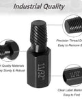Close-up of an 11/32" heavy duty bolt extractor from the 10 Piece Bolt Extractor Kit Set For Damaged Fasteners, with a hex shank drill bit.