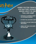 Triwizard Cup Replica Mood Light LED Lamp Battery Powered 13 Inch Tall Silver Decor For Wizarding World Fans Dope Party Ambient Light Collectible Display Piece