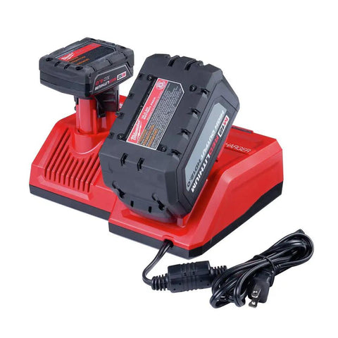 Beast Speed M18 M12 Battery Charger For Power Tools Dual Bay Sequential Two Pack Charging with batteries on charger