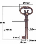 Old School Vintage Style Open Barrel Skeleton Key For Furniture And Cabinet Locks Antique 70mm Length Brown Color One Key Easy Turn