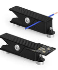 Third Hand Soldering Clamp With Magnetic Clip holding wire and PCB, shown on sturdy metal stand for small electronics.