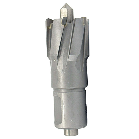 Drill America carbide-tipped annular cutter, 5/8 in x 1 in, CTC Series, side view, metallic silver
