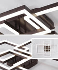 Modern Dimmable LED Flush Mount Ceiling Light 2x2 Square Acrylic Lamps For Living Room Dining Room Bedroom Kitchen 3000K To 6000K Warm To Cool White Finish close-up detail.