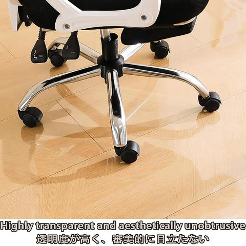 Heavy Duty Pvc Floor Protector Mat For Rolling Chairs With Slick Glide No Stress Hardwood Guard Scratch Resistant Vinyl Cover on light wood flooring