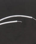 Close-up of white wires for Lock It Down Easily With This Recessed Wired Door Contact Sensor, showing exposed ends and specifications.