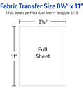 Printable Heat Transfer Paper For Light Fabrics That Works With Inkjet Printers, 8.5 By 11 Inches, 6 Sheets, Easy Iron On Transfers diagram