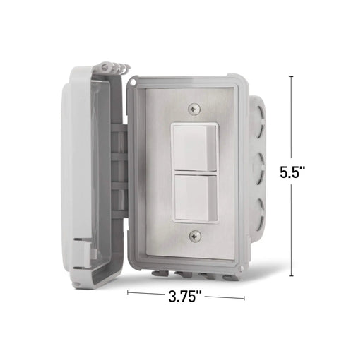 Infrared Heater Input Regulator With Single Flush Mount Control And Weatherproof Cover, 240 Volt, 5.5" x 3.75", wall plate option