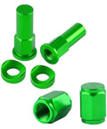 Three Piece Rim Lock Nut Kit For Dirt Bikes And Motocross With Tire Clamp Screws Lock Nuts Spacers Bolts And Valve Caps In Bright Orange Tough As Nails Build Ride Ready And Easy To Install For Secure Rim Fit On Rough Trails.