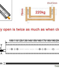 Rock Solid Steel Drawer Slides With Double Row Ball Bearings For Ultra Heavy Duty Full Extension Cabinet Rails Built Tough To Handle Serious Weight Smooth As Butter On Eighty Inch Drawers, showing dimensions and weight capacity.