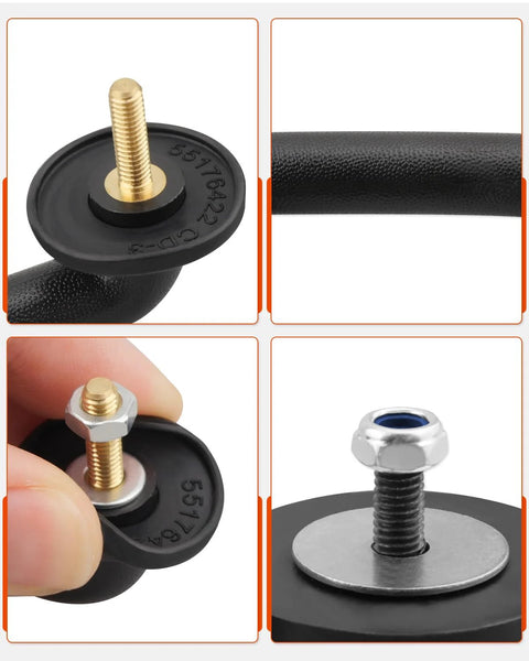 Hulyxayfave front windshield hold-down bracket with brass threaded stud and black rubber bumper