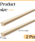 Two Pack Hardwood Center Mount Drawer Slides With Classic T Shaped Profile For Solid As Rock Dresser Glide And No Sweat Cabinet Track Replacement Professional Grade, measuring 23-1/4 inches long.
