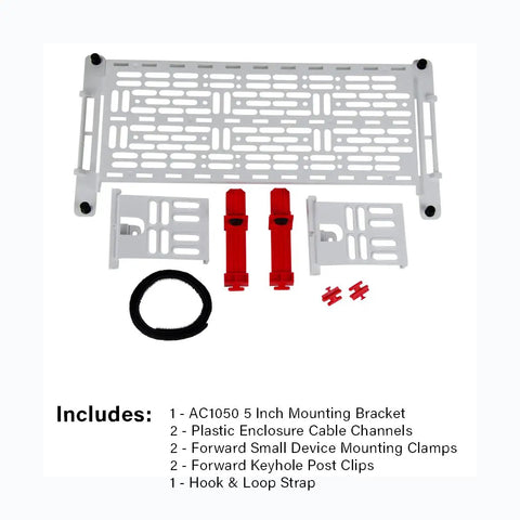 5-Inch Mounting Plate For Enclosures With Cable Management Clips, customizable accessory kit, shown with components included.