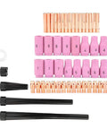 Premium Welding Torch Consumables Kit with 53 Pieces including nozzles, gas lens, collets, cups, replacement parts for fast swaps