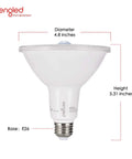 2-Pack Motion Sensor Outdoor Flood Light Bulbs PAR38 LED, Dusk To Dawn, Waterproof For Indoor Outdoor Use, 4.8 inch Diameter