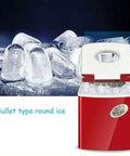 Rock Solid Countertop Ice Maker With Quick Freeze Cycle And No Sweat Self Clean Routine Heavy Duty Plastic Build featuring clear lid and ice.