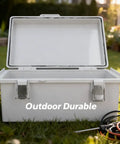 Open Weatherproof ABS Electrical Enclosure 190x290x140mm Outdoor Junction Box With Stainless Steel Latch on grass