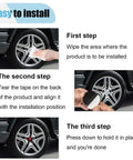 Installation steps for Level Up Your Ride Game With These Dope 4 Pack Skull Wheel Hub Center Caps waterproof metal decals.