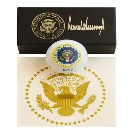 Trump Signature Golf Balls 3 Pack With Display Gift Box Dope Collectible Golf Balls For Trump Fans Political Memorabilia White Finish