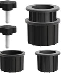 Umbrella Base Replacement Parts Kit with ring plugs and two M8 threaded knobs easy swap for outer 1.9 inch ring and inner 1.5 inch ring fits a bunch of pole sizes on patio umbrellas heavy duty and durable