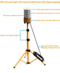 Beast Mode Bright 150W Tripod Work Light With 21000 Lumens Corded Led Stand Up Light 360 Degree Omnidirectional Lighting