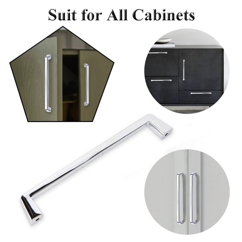 4 Inch Cabinet Handle Polished Chrome Drawer Knob for Kitchen and Furniture Locker Door Pulls 2 Pack Durable Stainless Steel Hardware.