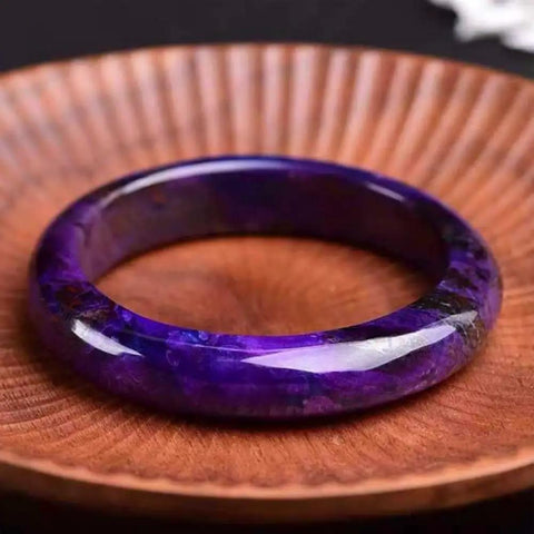 Raw Mineral Emperor Purple Perilla Stone Bracelet With Shudulai Old Material, Handmade Gem Jewelry