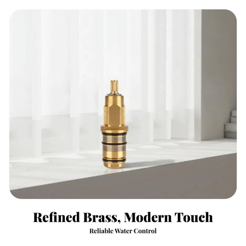 Premium Shower Thermostatic Valve Core Mixer Insert With Splined Shaft For Metal Faucet Restoration Reliable Leak Free Performance Perfect For Home Improvement Projects And Upgrades To Fix Your Bath on a countertop.