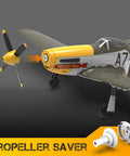 Close-up of Beast Ready To Fly 4CH Brushless P51D Mustang RC Plane with propeller saver detail