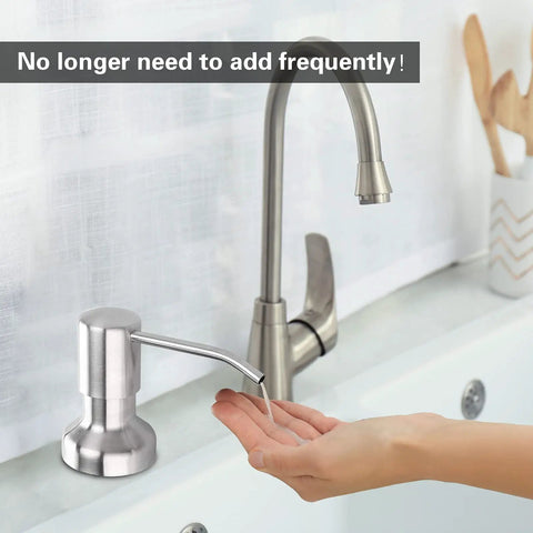 Brushed Nickel Sink Soap Dispenser Kit With 39 Inch Extension Tube Kit That Connects Directly To Your Soap Bottle No More Refills For Dish Soap And Hand Soap Lotion On The Countertop