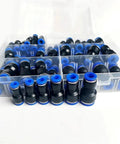 Premium 61 Piece Pneumatic Fitting Kit For Push To Connect Air Pipe Adapters In Smooth 4mm To 12mm Sizes Perfect For Hoses And Industrial Tools, plastic case
