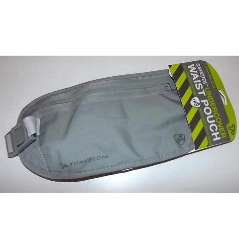 RFID Blocking Undergarment Waist Pouch Travel Wallet With Dual Zipper Pockets And Drop Pockets For Passport Cash Cards And Tickets