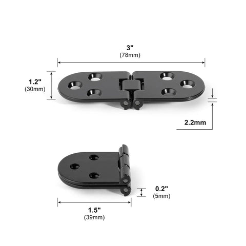 Rounded Corner 180 Degree Foldable Screw On Hinge For Cabinet Flaps And Folding Table Panels Two Pack No Fuss Easy Install On Wood Cabinets Safe