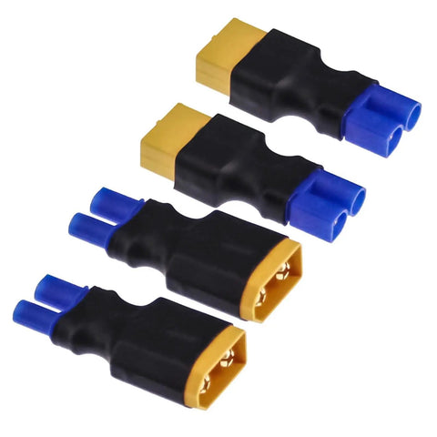 4 Pack EC2 To XT60 RC Adapters For FPV Drones Cars And Chargers Female EC2 To Male XT60 And Male EC2 To Female XT60 Connectors