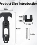 Go-To T Handle Rubber Latch Set Four Pack size 4.33x1.8 inches with screw and bracket