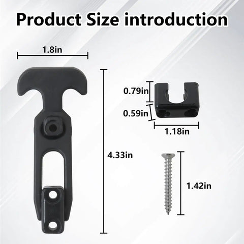 Go-To T Handle Rubber Latch Set Four Pack size 4.33x1.8 inches with screw and bracket