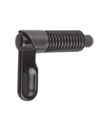 Tough As Nails Steel Cam Action Indexing Plunger Featuring A Durable Black Oxide Finish Rock Solid Locking Pin Style C side view with textured grip.