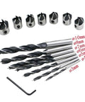 Solid Shop Countersink Drill Bits And Doweling Jig Kit With 3 To 10mm Chamfer Reamer Tools showing various cutting sizes and accessories.