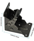 Rock Solid Folding Leg Brackets 4 Pack Heavy Duty Self Locking Steel Mounts With Screws For Workbench Table Bed Bench DIY Furniture Projects Built Like A Tank Dark Bronze Finish, detailed view of folding leg bracket dimensions