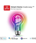 No Hub Smart LED Bulb With Multicolor Spiral Filament WiFi Connected A19 E26 Base 7W Equivalent To 40W Vintage Edison Style