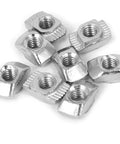 50 Pack 4040 Series M6 T Slot Nuts Hammer Head Fasteners For Aluminum Profiles Nickel Plated Carbon Steel Nut Rust Resistant Easy Install Heavy Duty T Nuts For 4040 Extrusion