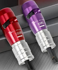 Heavy Duty Electric Wire Stripper For Drill, 6-14 AWG Cable Stripping Tool with red and purple interchangeable stripping heads.