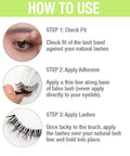 How to use Brush On Clear Lash Glue Waterproof Strip Lash Adhesive With Vitamins A C And E instructions diagram