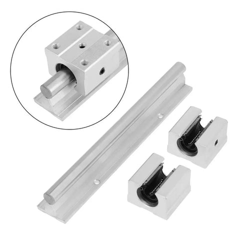 200mm Linear Slide Rail Kit With SBR12UU Bearing Blocks For CNC Routers, Mills, And Lathes, including aluminum blocks and steel shafts