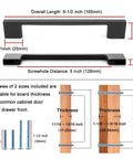 Diagram showing 10 Pack 5 Inch Brushed Nickel Kitchen Cabinet Pulls with dimensions and screws for installation.