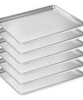 Six Pack Half Size Aluminum Baking Sheets Set For Oven Roasting PFOA PFOS PTFE Free Bare Aluminum Heavy Duty Trays