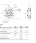 Technical diagram of Harmonic Reducer SHD05 Strain Wave Gearbox For Motors with dimensions and torque specifications.