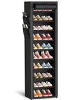 Heavy Duty 10 Tier Shoe Rack With Cover Saves Serious Floor Space In The Entryway Or Mudroom Adjustable Shelves hold sneakers.