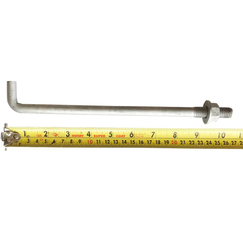 Galvanized Anchor Bolts In 10 Inch By One Half Inch, Heavy Duty Steel With Nuts And Washers For Concrete, rust resistant, threaded